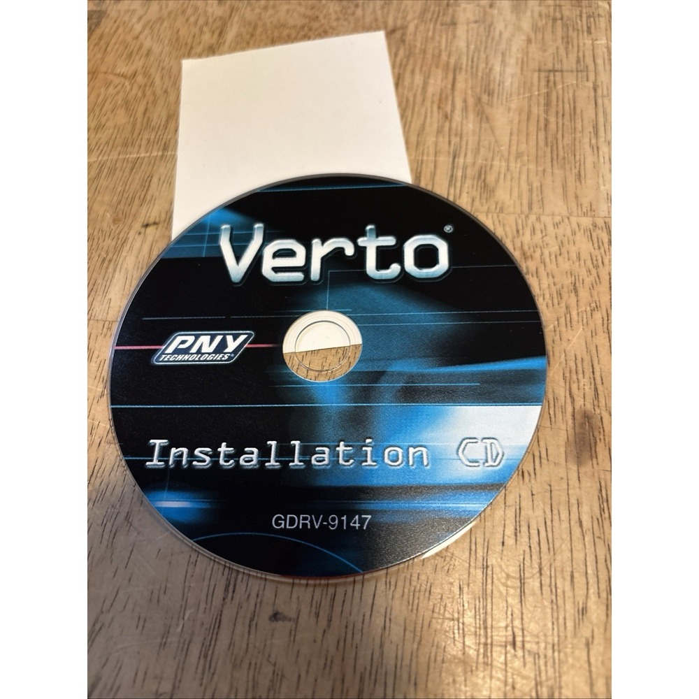 PNY Verto PC Graphics Card Driver Installation Disc GDRV-9147 Rare CD